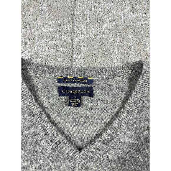 Club Room Estate Cashmere 2-ply 100% Cashmere Gray Sweater Size Small FLAWED - Picture 3 of 7